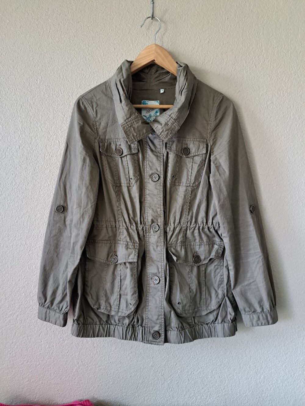 Sashimi Late 00s Hipster Khaki Brown Utility Jacket Size Small